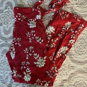 Guess Red Floral Pants